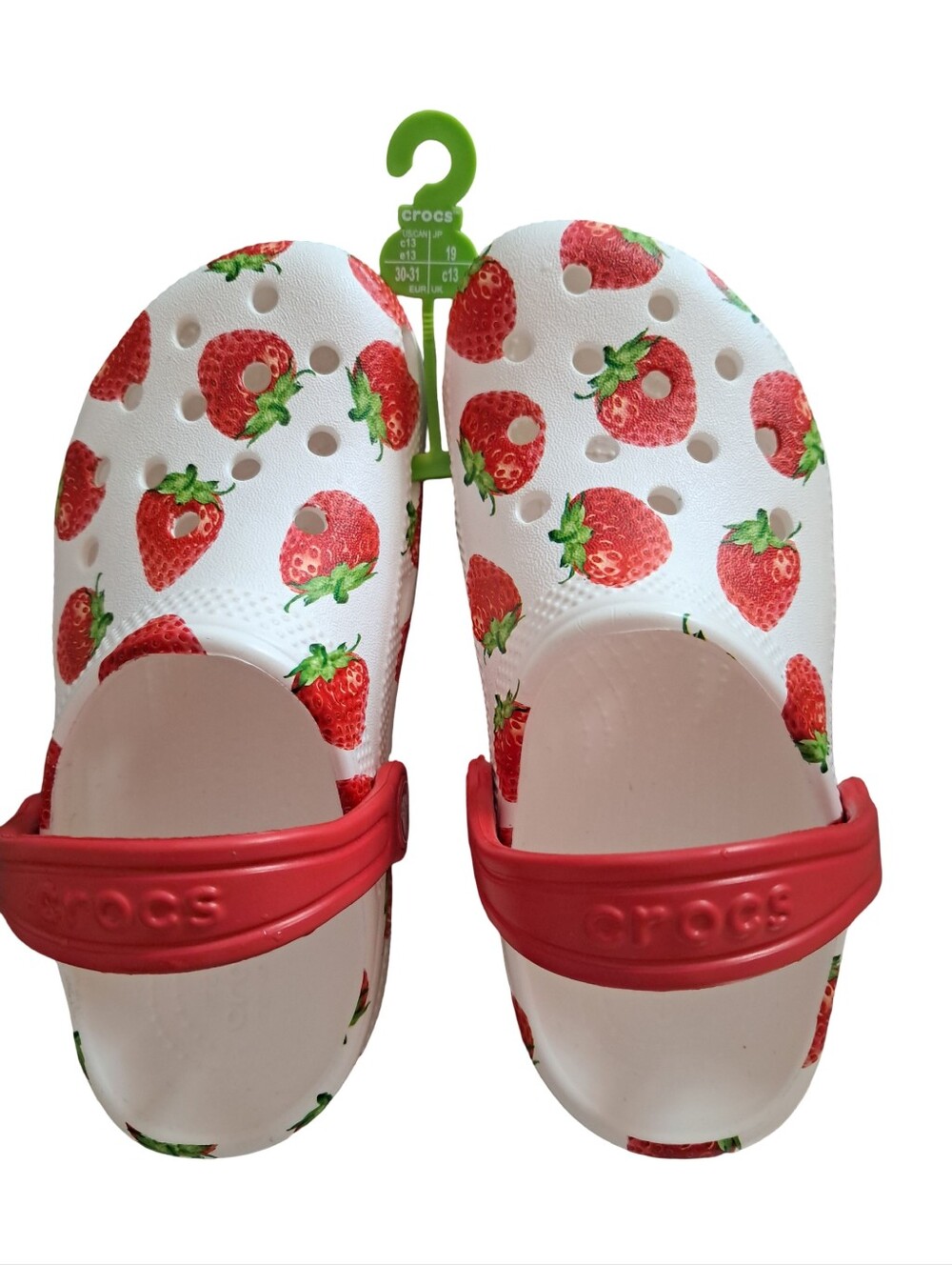 CROCS Kids Girls Classic Fruit Clogs Strawberry Size 13 NEW